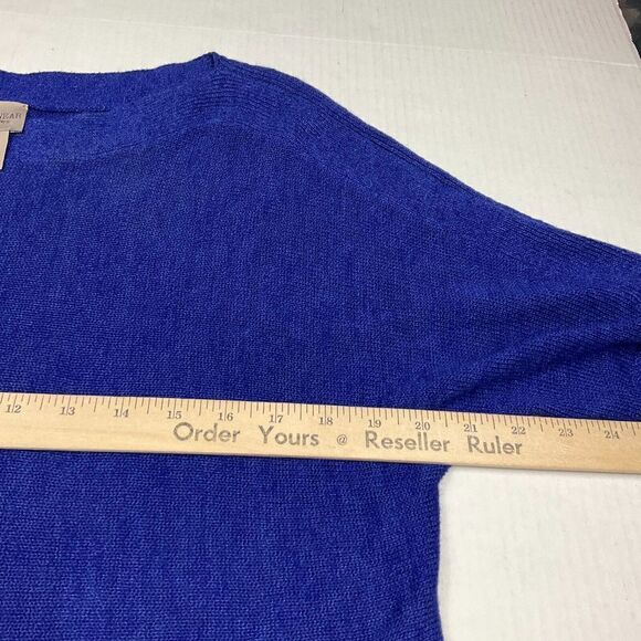 Chicos Easywear Tunic Sweater Blue Short Sleeve Boat Neck Knit Pullover 1 Medium - Picture 8 of 11